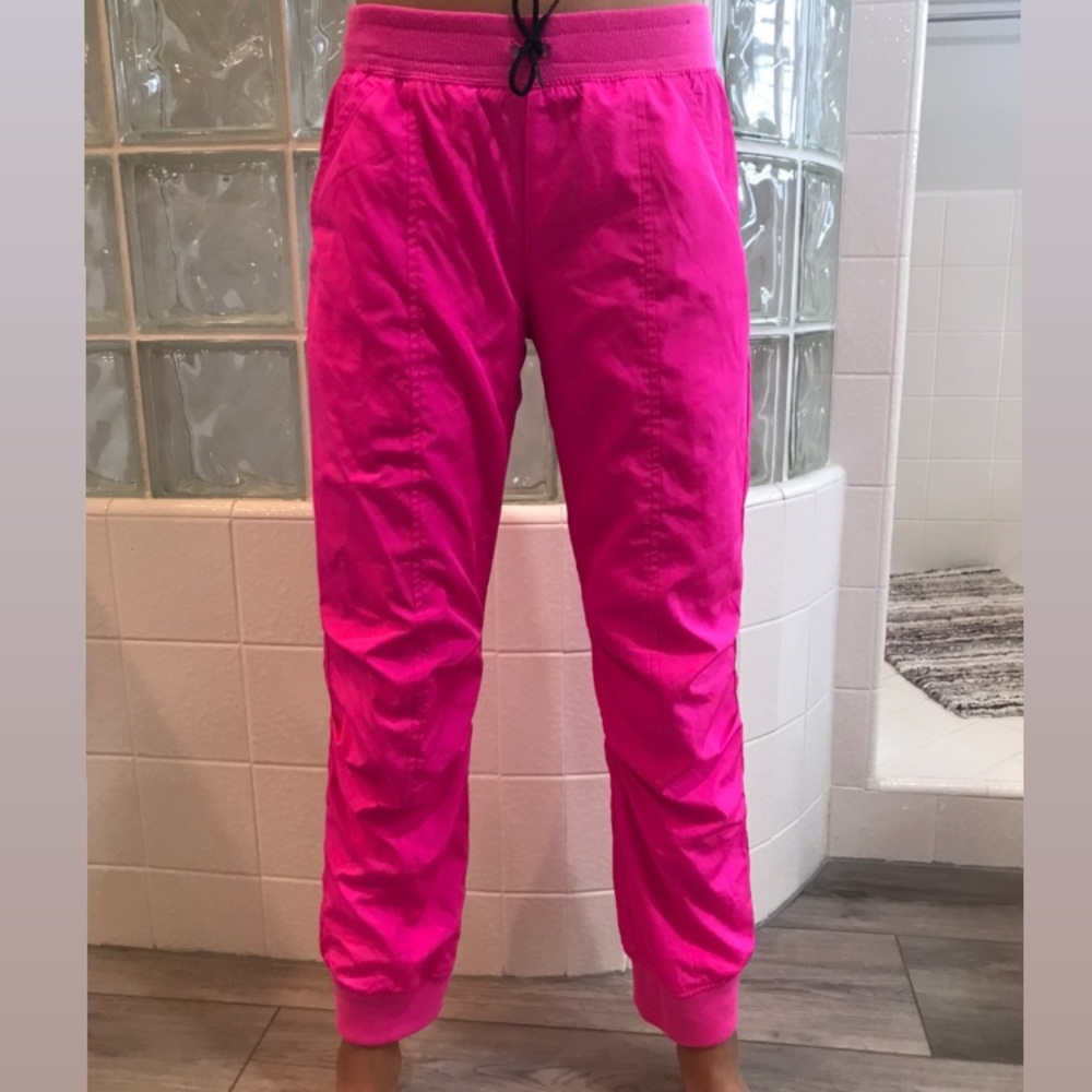 Neon pink athletic pants